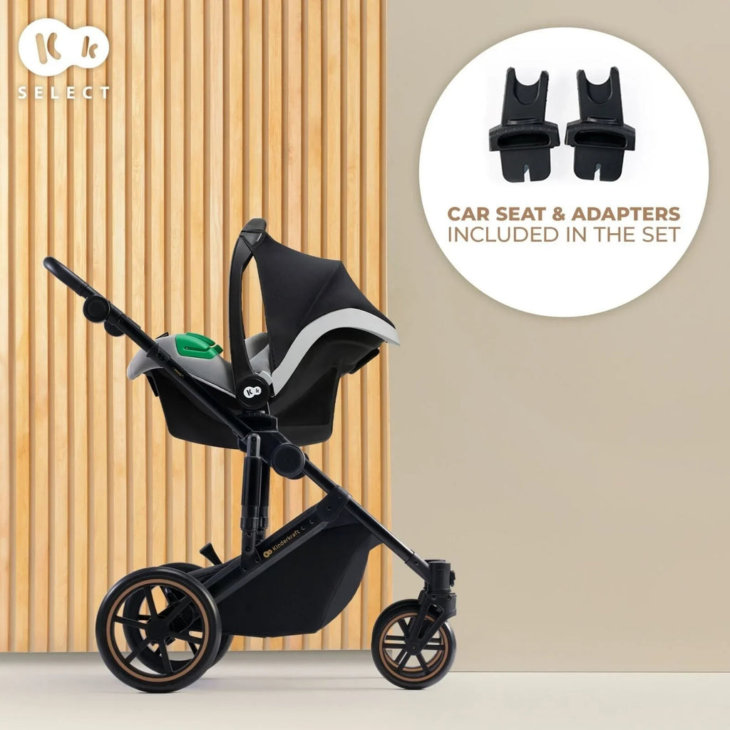 Kinderkraft 3-in-1 Mink Pro Prime 2 Travel System with Car Seat - Venezian Black - TOYFACTORY