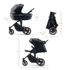 Kinderkraft 3-in-1 Mink Pro Prime 2 Travel System with Car Seat - Venezian Black - TOYFACTORY
