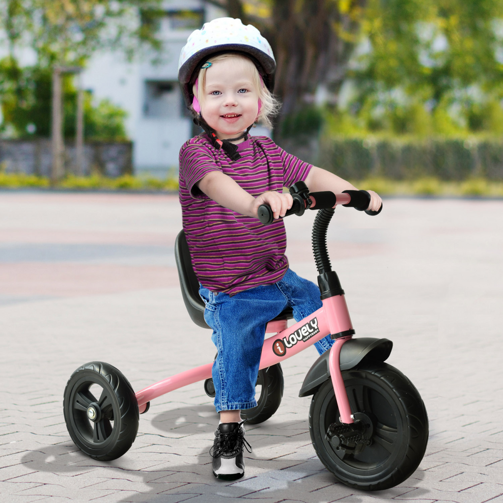 Baby Kids Children Toddler Tricycle Ride on Trike W/ 3 Wheels Pink HOMCOM - TOYFACTORY
