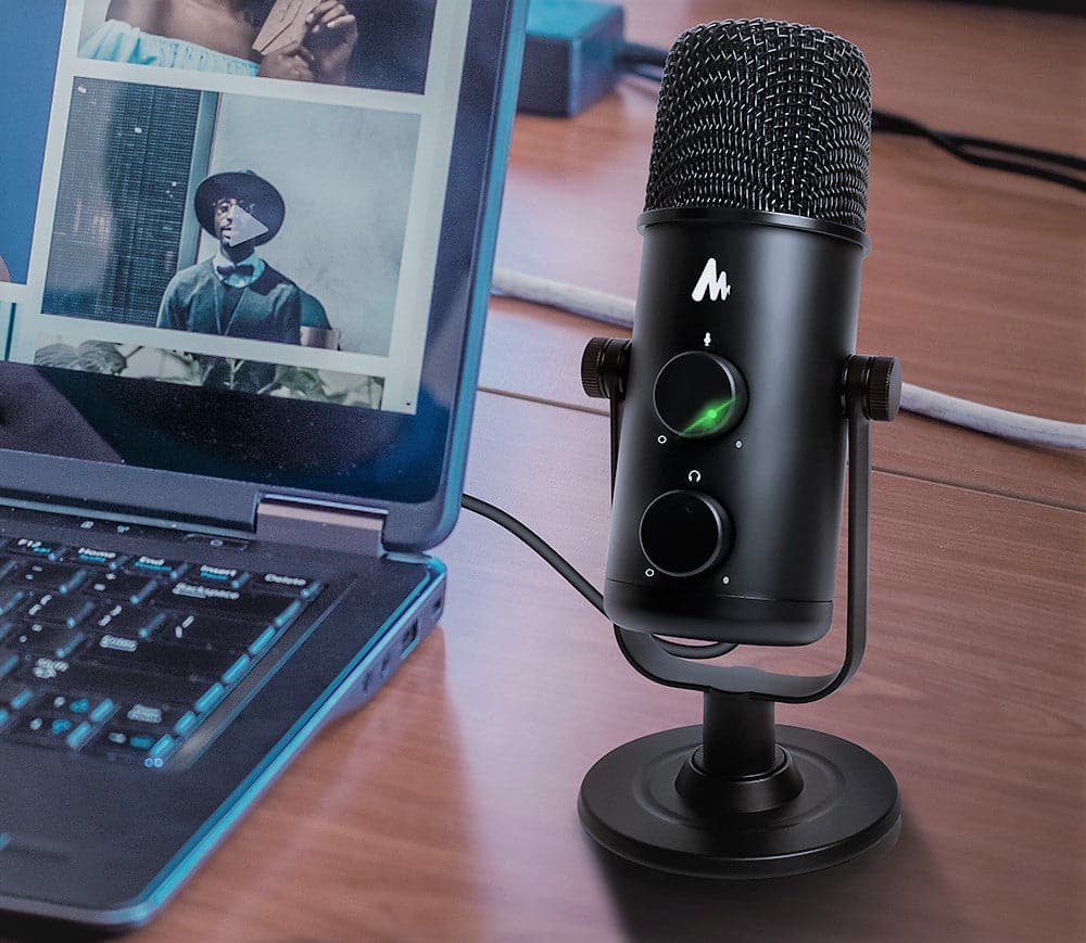 Maono USB-C Desktop Condenser Cardioid Omnidirectional Microphone with Headphone Jack