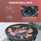 Outsunny Portable Kettle Charcoal Grill BBQ Smoker w/ Cover, Lid, & Thermometer - TOYFACTORY