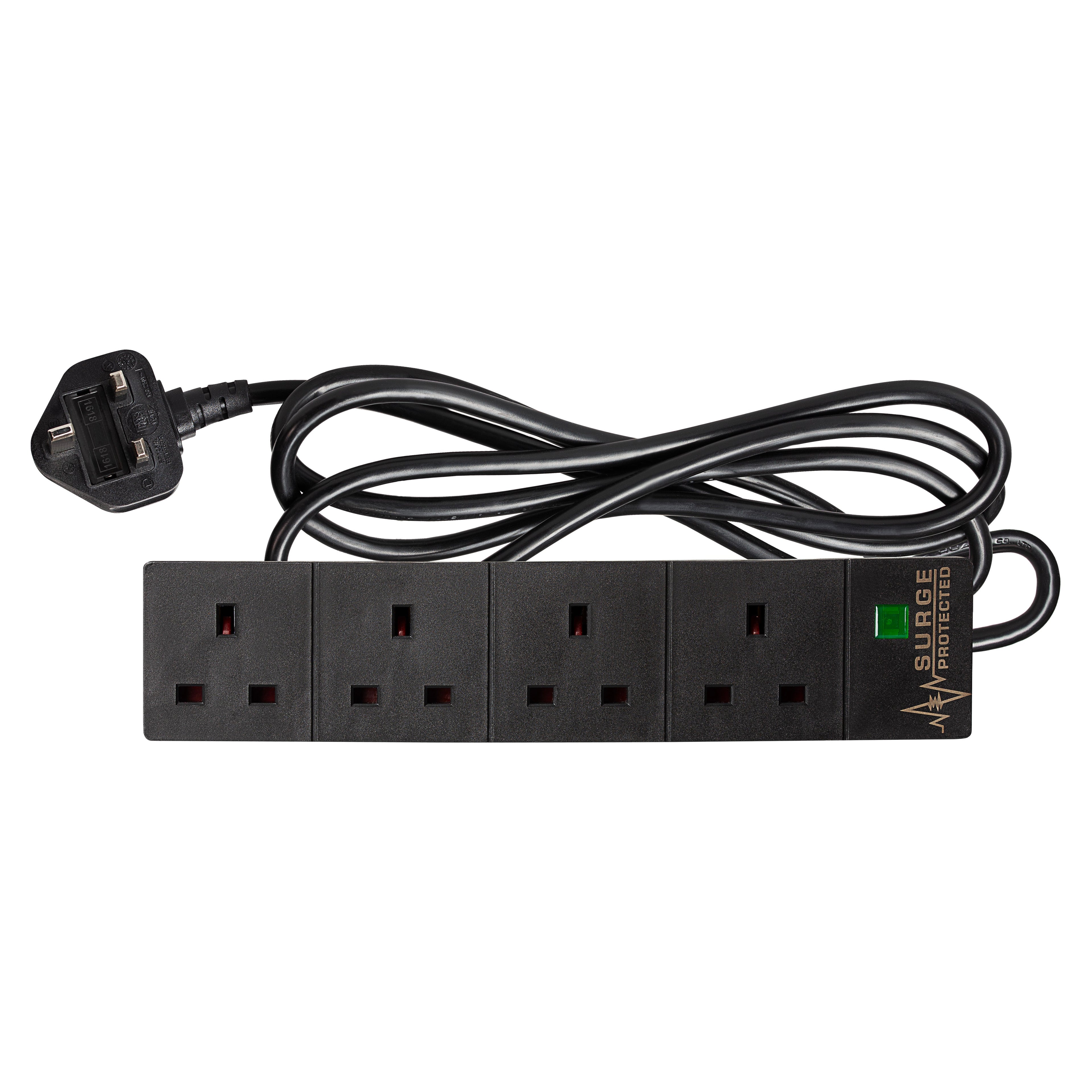 Maplin 2m 4 Socket Extension Lead with Surge Protection