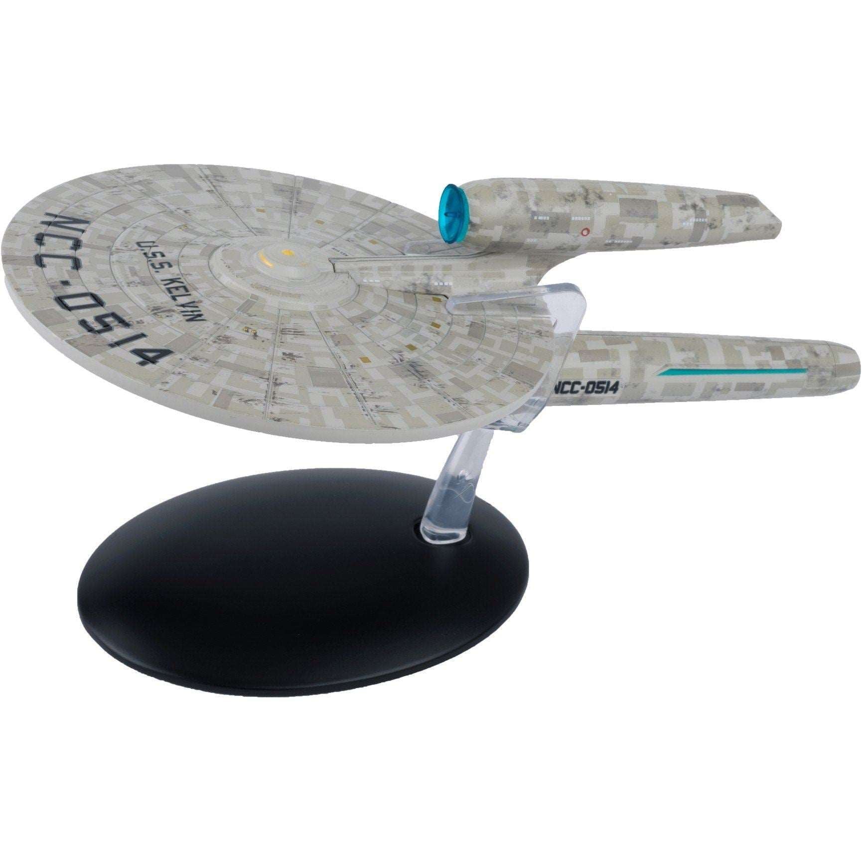 Detailed image of the Real Merch Kelvin NCC-0514 model die-cast ship figurine from the Star Trek Special Issue series.