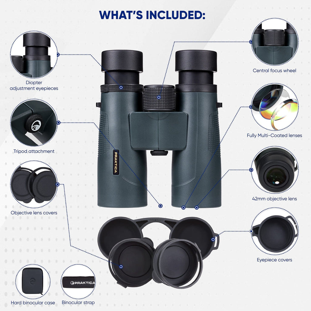 PRAKTICA Pioneer R 8x42mm Binoculars - Blue
