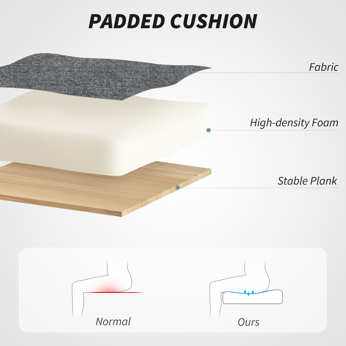 HOMCOM Linen Fabric Office Desk Chair with Tilt Function, Charcoal Grey