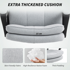 HOMCOM Fabric Office Chair, Computer Desk Chair for Home, Light Grey - TOYFACTORY