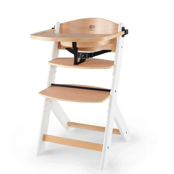 Kinderkraft Enock Wooden Highchair - Wooden White - TOYFACTORY