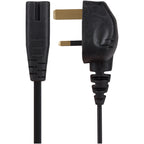 Maplin Power Lead IEC C7 Fig 8 2 Pin Plug to UK 3 Pin Mains Plug - 2m, 3 Amp Fuse - TOYFACTORY