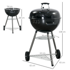 Outsunny Portable Kettle Charcoal Grill BBQ Smoker w/ Cover, Lid, & Thermometer - TOYFACTORY
