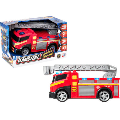Children's Plastic Fire Engine Toy with Lights and Sounds