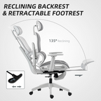 HOMCOM Ergonomic Office Chair Swivel Computer Chair with 3D Armrest Grey - TOYFACTORY