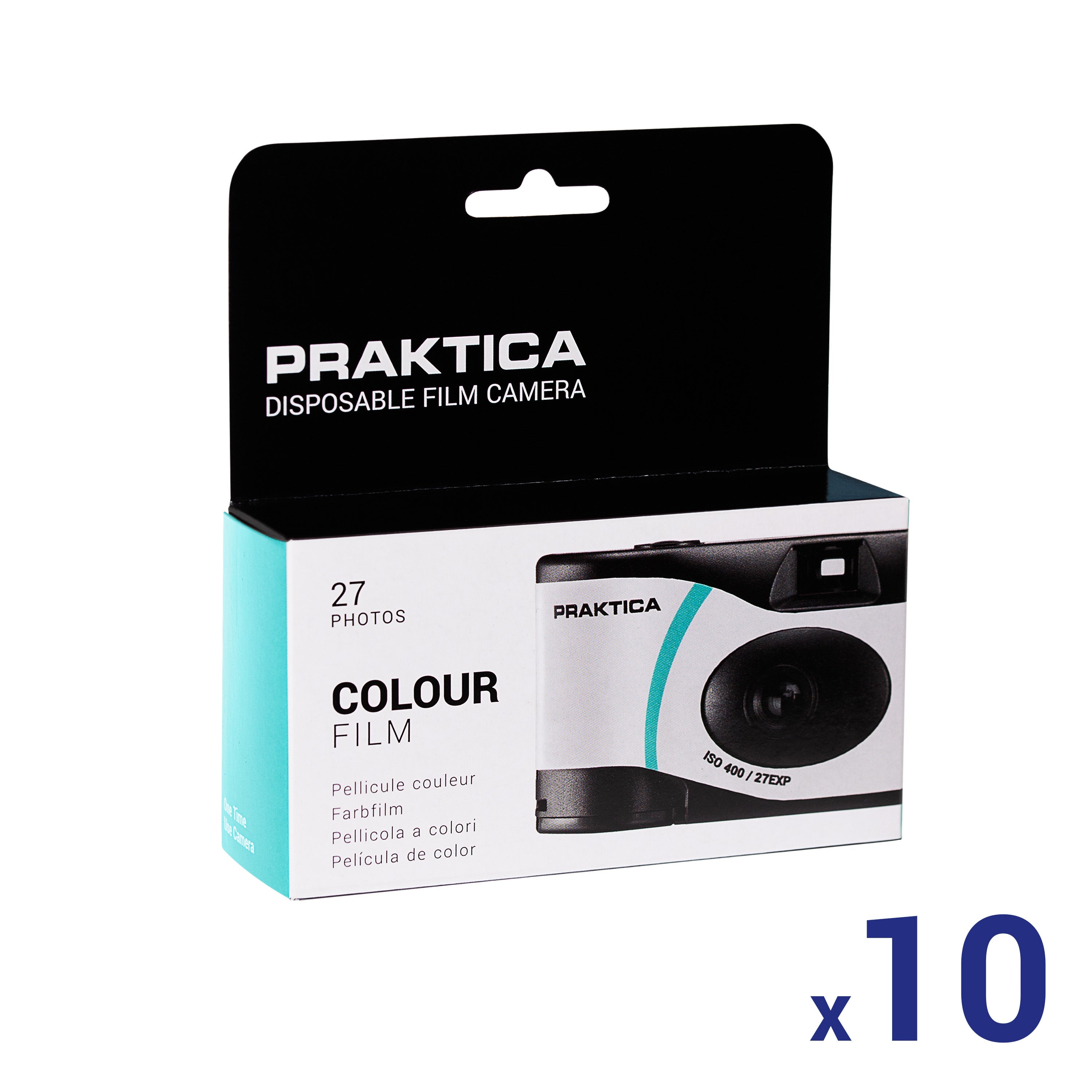 Praktica Single Use Disposable Colour Film Camera with Flash - Blue - TOYFACTORY