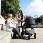 Ickle Bubba Stomp Luxe 2-in-1 Pushchair & Carrycot - Black/Midnight/Tan