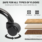 HOMCOM Fabric Office Chair, Computer Desk Chair for Home, Light Grey - TOYFACTORY