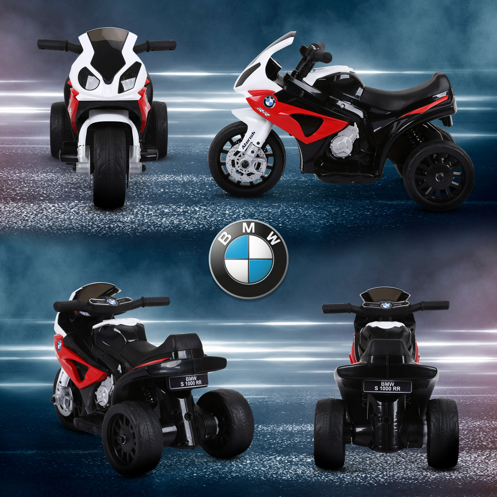 Electric Kids Ride on Motorcycle BMW Liscensed w/ Headlights Music Red - TOYFACTORY