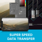 Maplin USB-C to USB-A 60W Braided Cable - Grey - TOYFACTORY