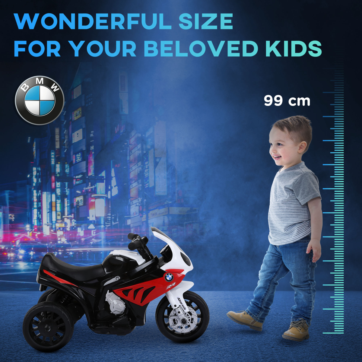 Electric Kids Ride on Motorcycle BMW Liscensed w/ Headlights Music Red - TOYFACTORY