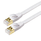 Maplin RJ45 CAT7 Flat Ethernet LAN Cable - White - TOYFACTORY