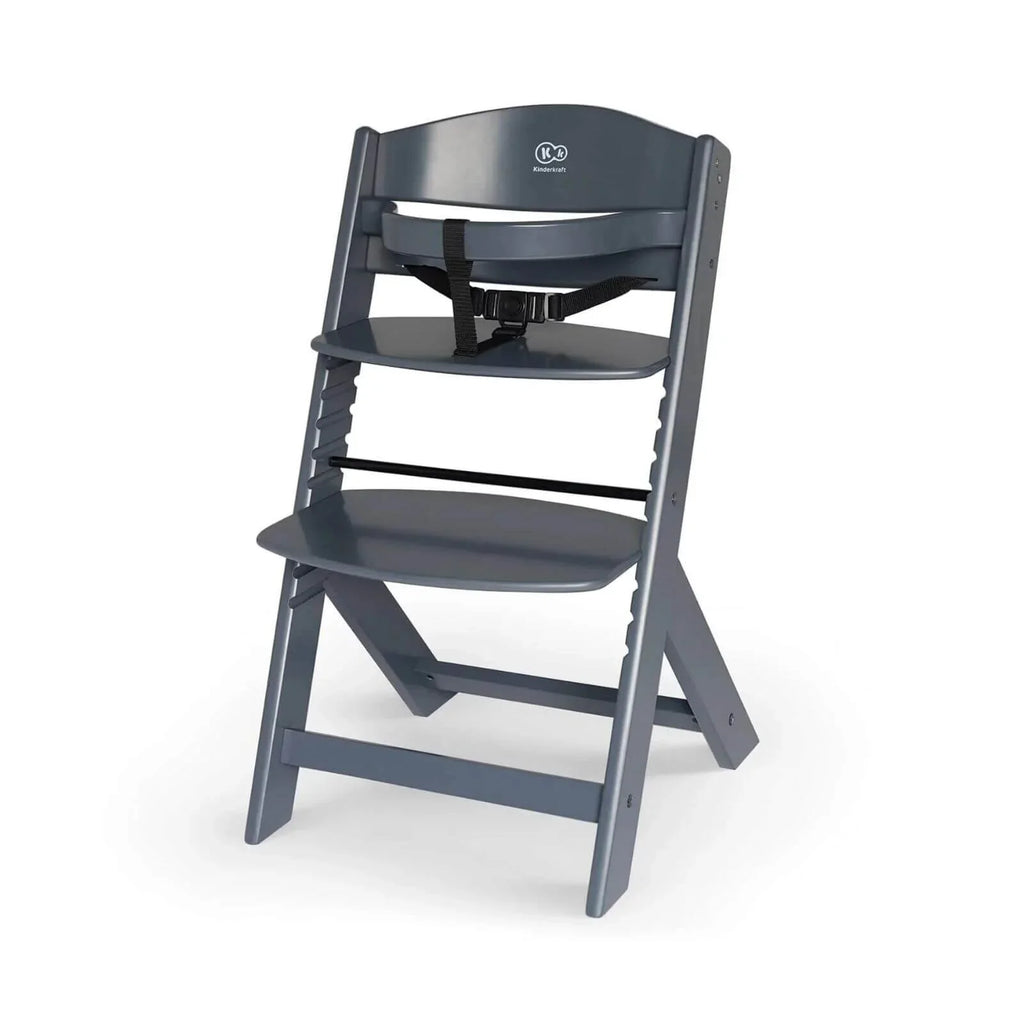 Kinderkraft Enock Wooden Highchair - Full Grey - TOYFACTORY