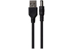 Maplin Power Supply Cable USB-A to 2.1 x 5.5 x 10mm Plug - Black, 1m