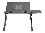 ProperAV Laptop Stand for Bed / Sofa / Desk with Adjustable Legs & Mouse Pad - Black - TOYFACTORY