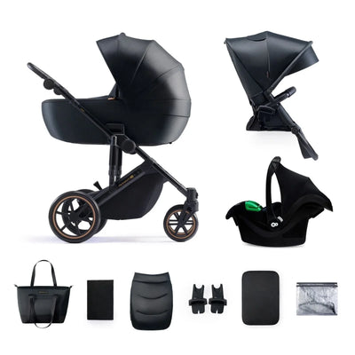 Kinderkraft 3-in-1 Mink Pro Prime 2 Travel System with Car Seat - Venezian Black - TOYFACTORY