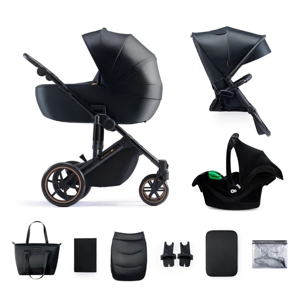 Kinderkraft 3-in-1 Mink Pro Prime 2 Travel System with Car Seat - Venezian Black - TOYFACTORY