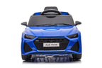 Blue Audi RS6 kids ride-on sports car with MP4 TV feature, from Electric Ride On Cars, designed for children to enjoy driving.