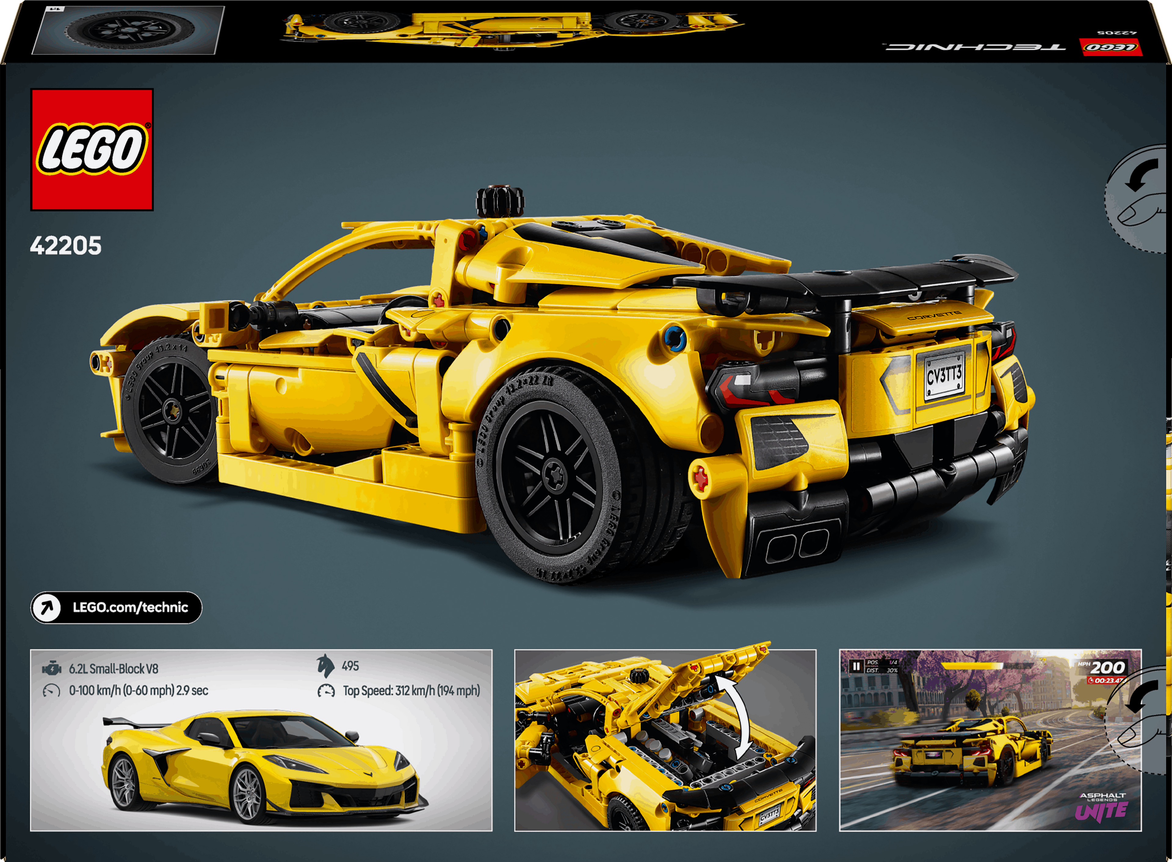 Lego Technic 42205 Chevrolet Corvette Stingray Playset for Ages 9 & Up - TOYFACTORY