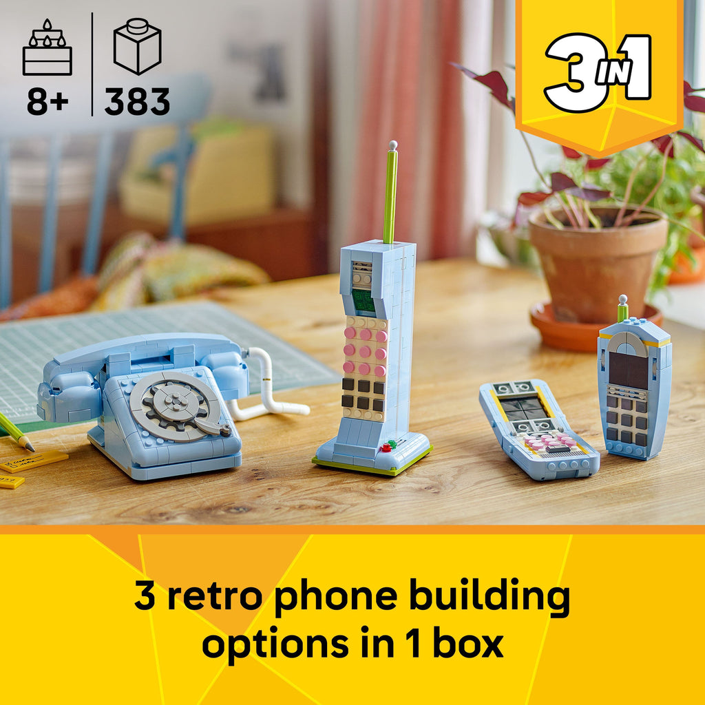 Lego Creator 3 in 1 31174 Retro Telephone Rebuildable Set for Ages 8+ - TOYFACTORY