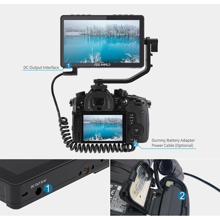 FEELWORLD F5 Pro V4 6 inch Touch Screen DSLR Camera Field Monitor 3D LUT 4K HDMI Input Output Tilt Arm - TOYFACTORY