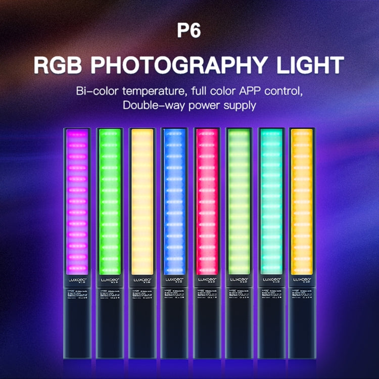 LUXCeO P6 RGB Colorful Photo LED Stick Video Light Handheld APP Control Full Color LED Fill Light, P6