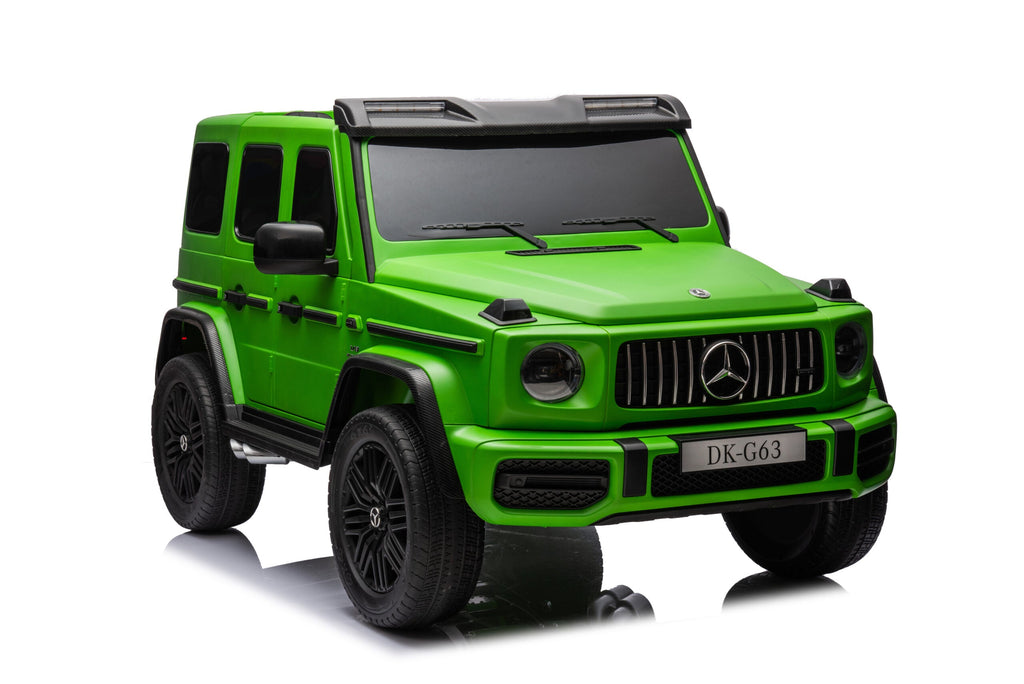 Large Mercedes G63 24V kids ride-on car in gray, featuring realistic design and details, suitable for children, by Electric Ride On Cars.