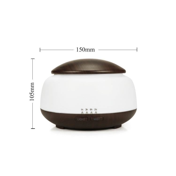 Wood Grain Humidifier Air Purifier Ultrasonic Atomization Household Aromatherapy Machine with Colorful LED Light Automatic Alcohol Sprayer, Plug Specification:UK Plug(Dark Brown)