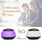 Wood Grain Humidifier Air Purifier Ultrasonic Atomization Household Aromatherapy Machine with Colorful LED Light Automatic Alcohol Sprayer, Plug Specification:UK Plug(Dark Brown)