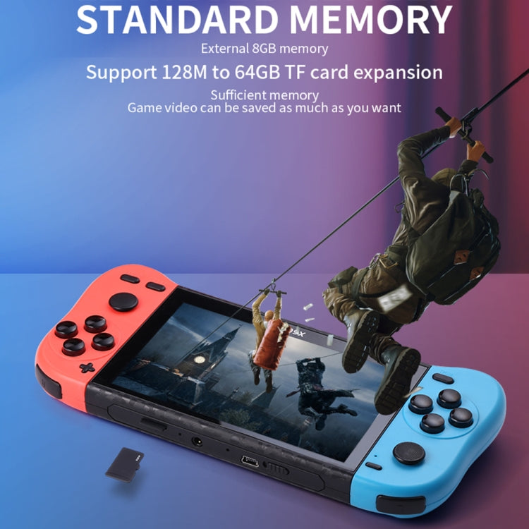 X50 5.1 inch Screen Handheld Retro Game Console 8G Memory with 6000+ Games, X50 / Black, X50 / Red+Blue - TOYFACTORY