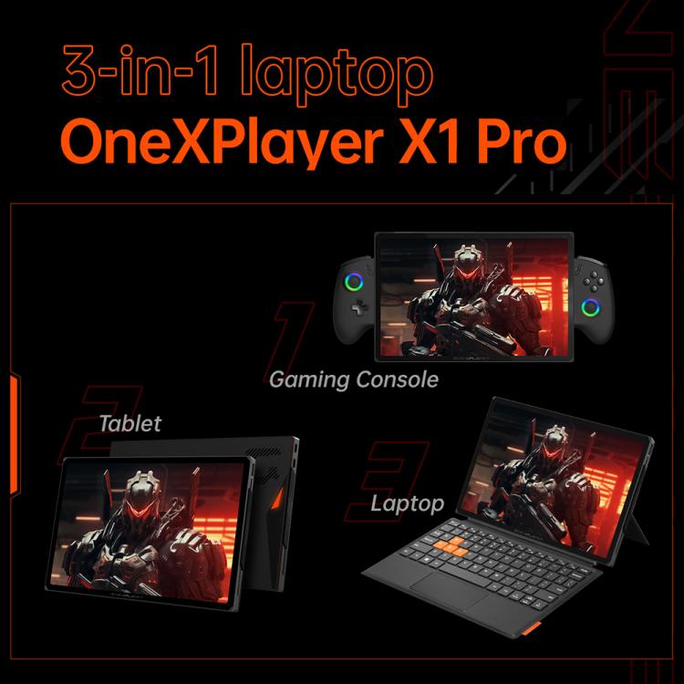 ONE-NETBOOK OneXPlayer X1 Pro 10.95 inch Handheld Game Console, Windows 11 AMD Ryzen AI 9 HX 370, 32GB+1TB, 32GB+2TB, 64GB+2TB, 64GB+4TB - TOYFACTORY