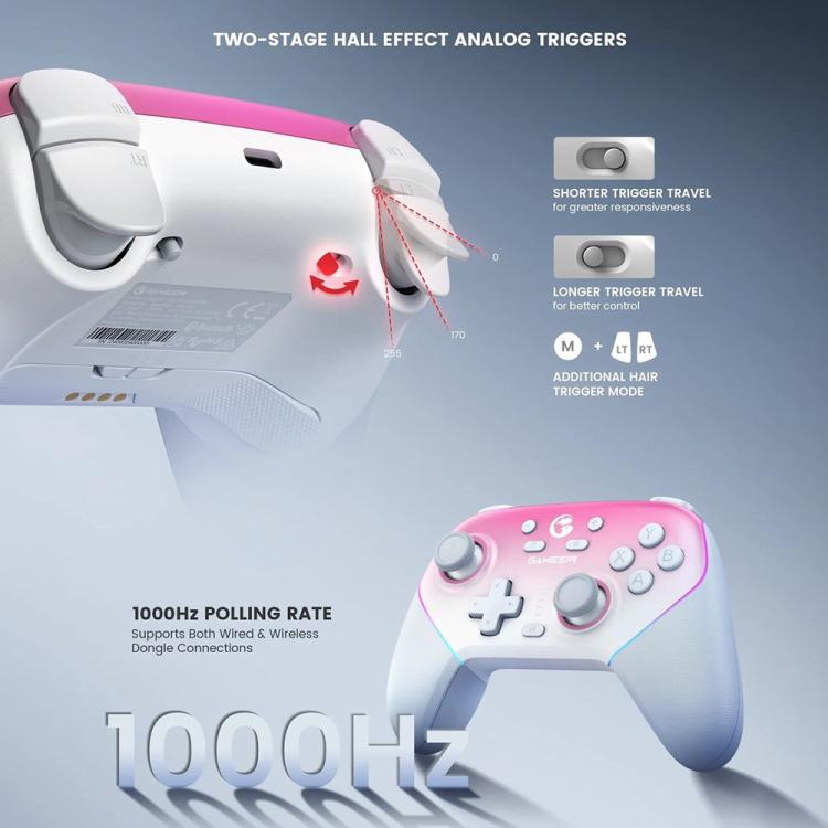 GameSir Super Nova T4 Nova Pro Tri-Mode Wireless Game Controller for PC / Steam / Switch / iOS / Android, T4 Nova Pro Blue, T4 Nova Pro Pink - TOYFACTORY