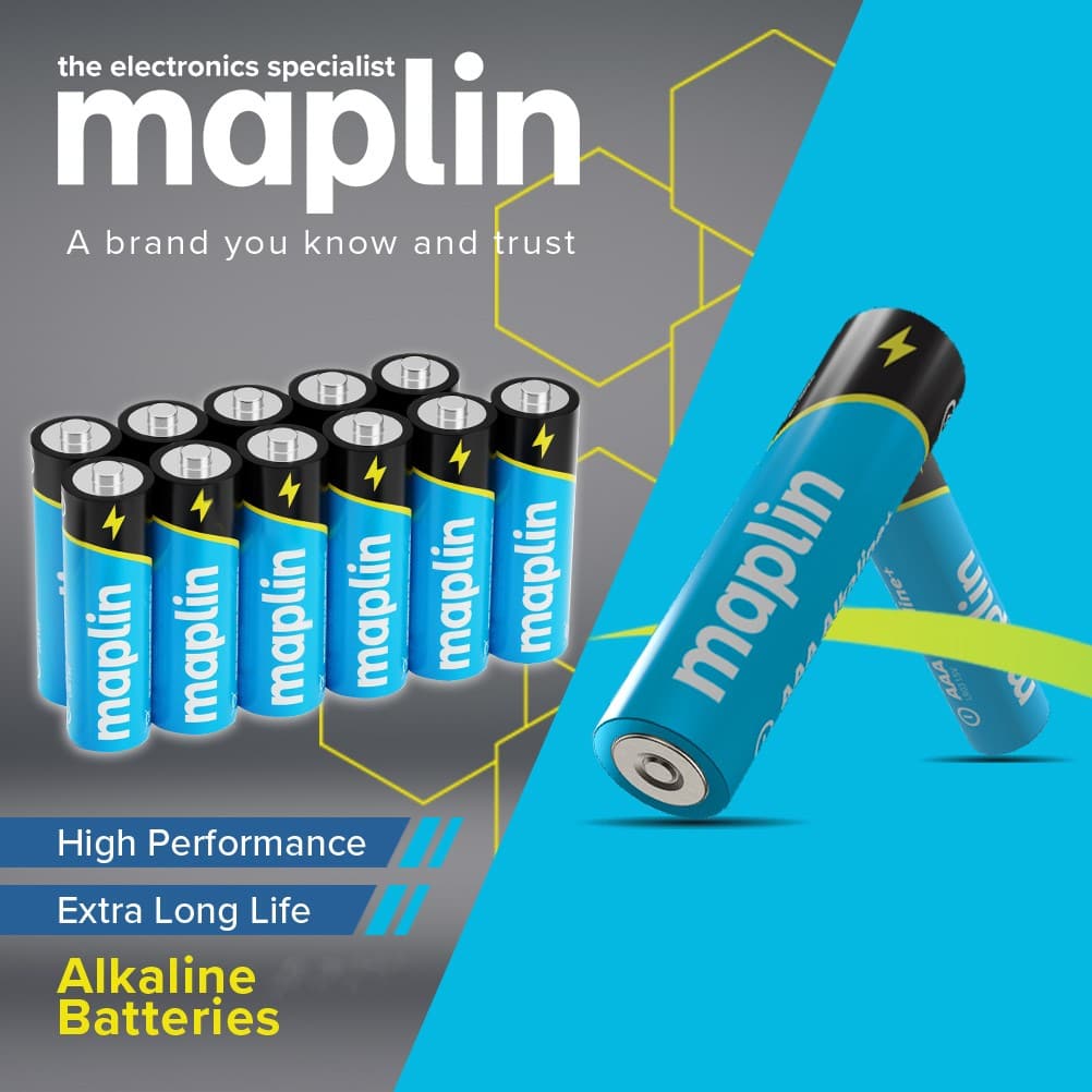 Maplin 80x AA LR6 7 Year Shelf Life 1.5V High Performance Alkaline Batteries with Universal Battery Tester - TOYFACTORY