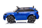 Blue Audi RS6 kids ride-on sports car by Electric Ride On Cars with MP4 TV for children.