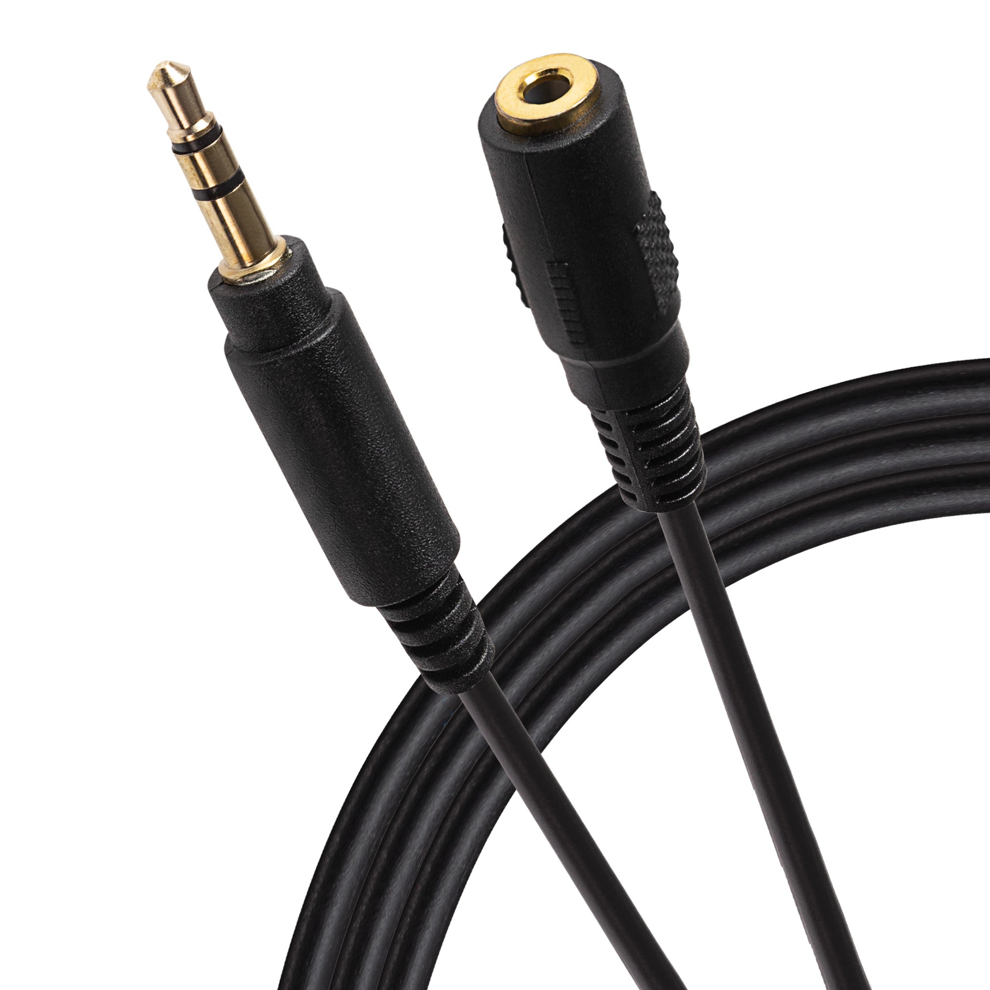 Maplin 3.5mm Aux Stereo 3 Pole TRS Jack Plug to 3.5mm Female Jack Plug Extension Cable - Black - TOYFACTORY