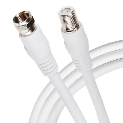 Maplin Satellite Extension Cable Coaxial F Type Male to F Type Female - White - TOYFACTORY