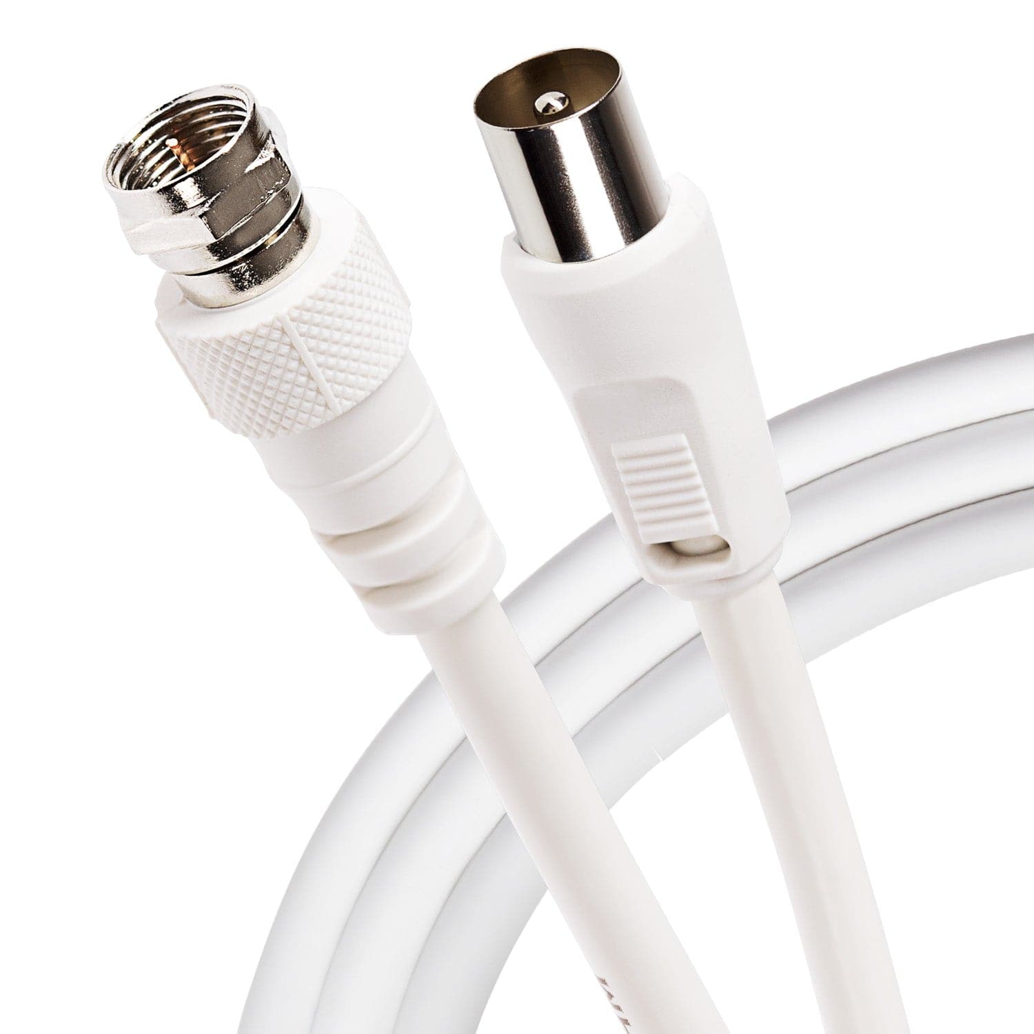 Maplin Satellite to TV Aerial Cable Coaxial F Type Male to RF Male - White - TOYFACTORY