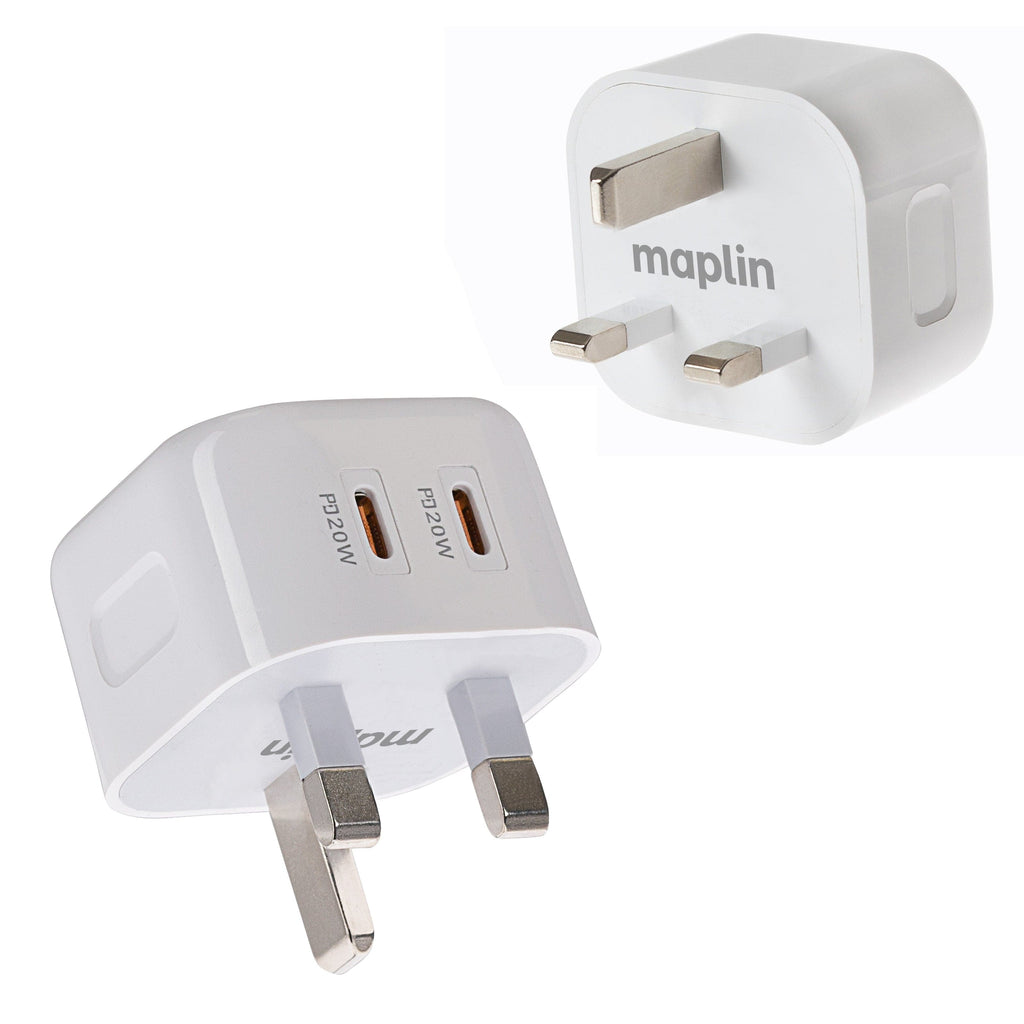Maplin 2 Port USB-C 20W Power Delivery High Speed Wall Charger - TOYFACTORY