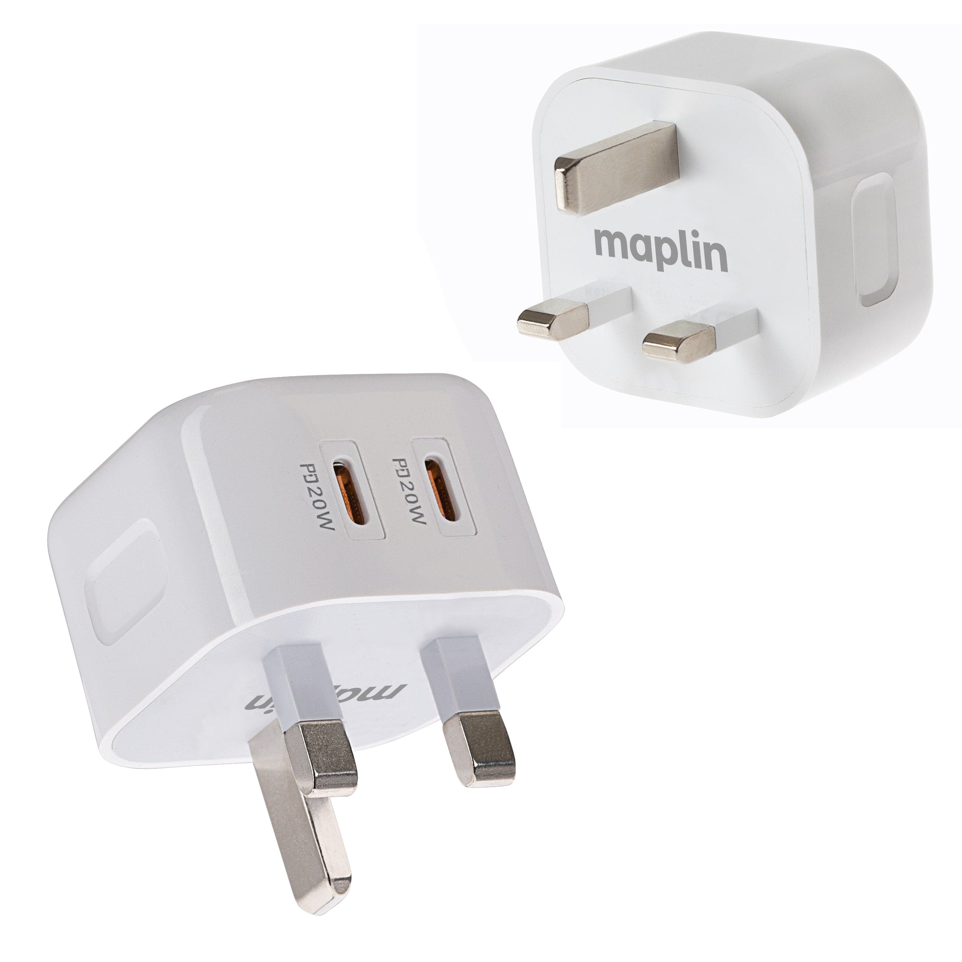 Maplin 2 Port USB-C 20W Power Delivery High Speed Wall Charger - TOYFACTORY