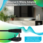 Maplin Power Lead IEC C7 Fig 8 2 Pin Plug to UK 3 Pin Mains Plug - 2m, 3 Amp Fuse - TOYFACTORY