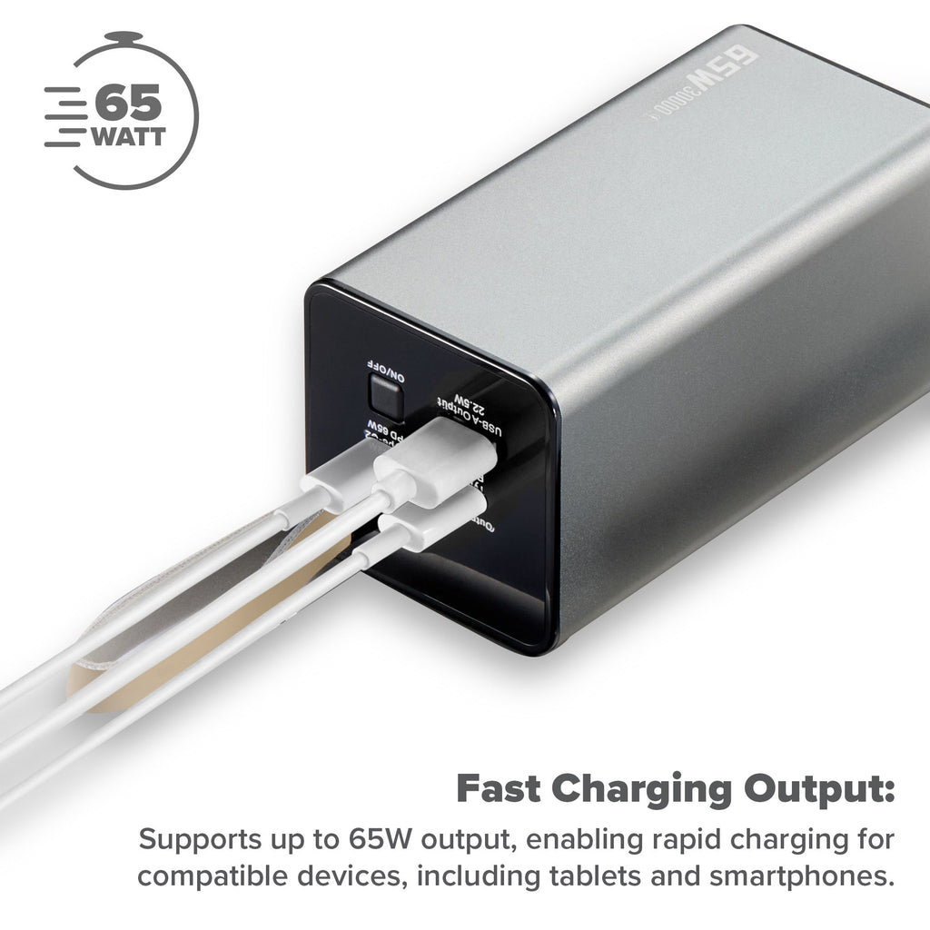 Maplin 30,000mAh USB-A / USB-C PD 65W Power Bank - TOYFACTORY