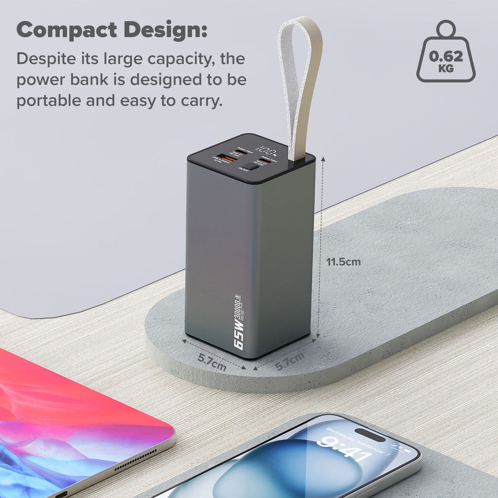 Maplin 30,000mAh USB-A / USB-C PD 65W Power Bank - TOYFACTORY