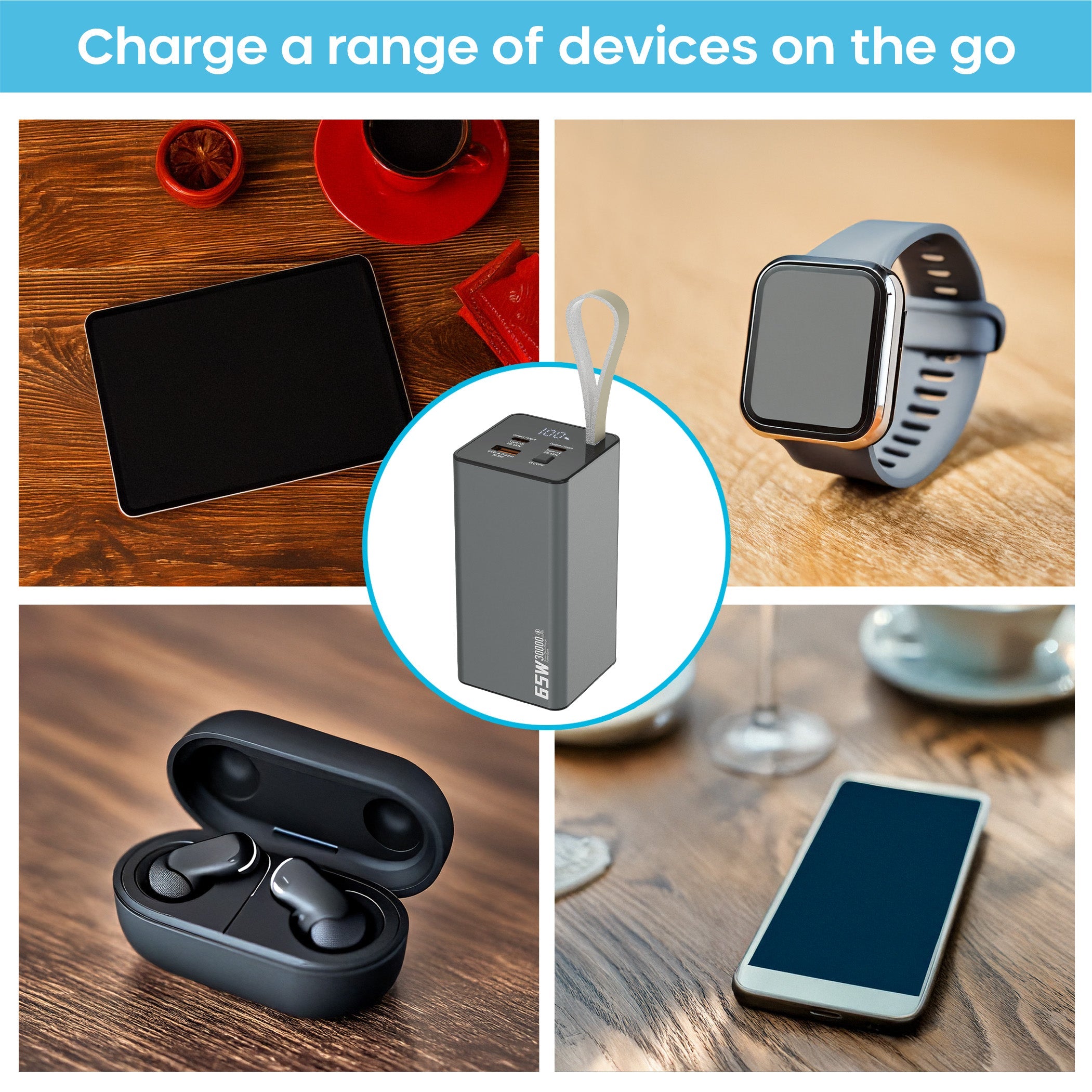 Maplin 30,000mAh USB-A / USB-C PD 65W Power Bank - TOYFACTORY