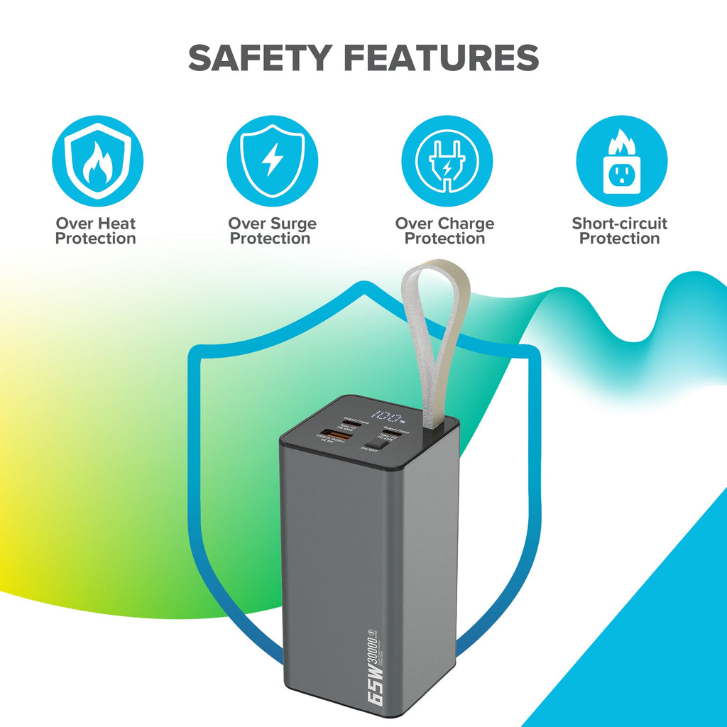 Maplin 30,000mAh USB-A / USB-C PD 65W Power Bank - TOYFACTORY